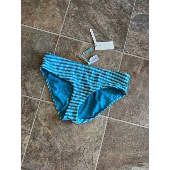 Sea Level Swim Mid Bikini Bottom Aqua Size Medium - Picture 2 of 7